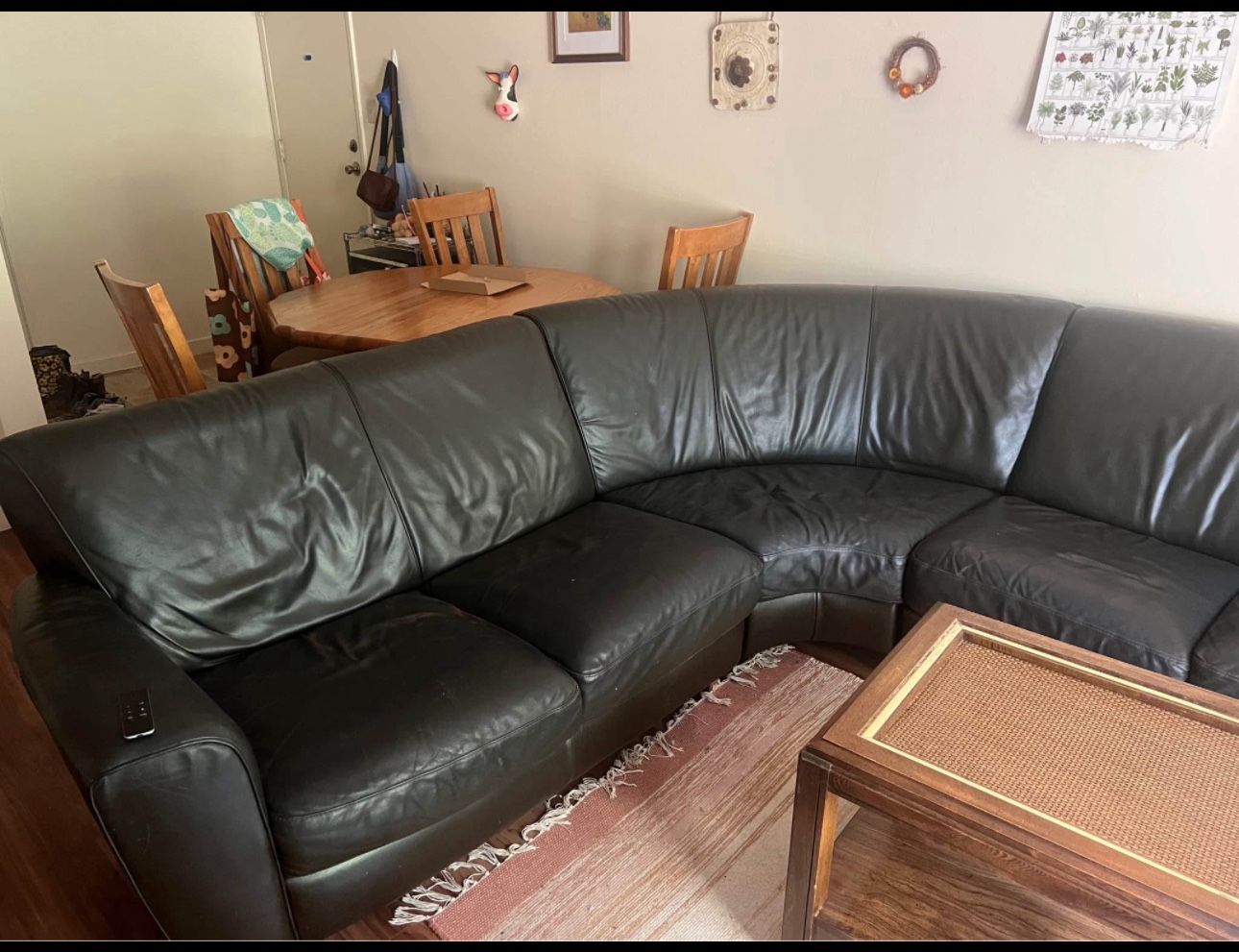 Black Leather Sectional