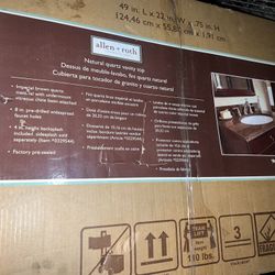 49in Single Natural Bathroom Quartz Vanity Top