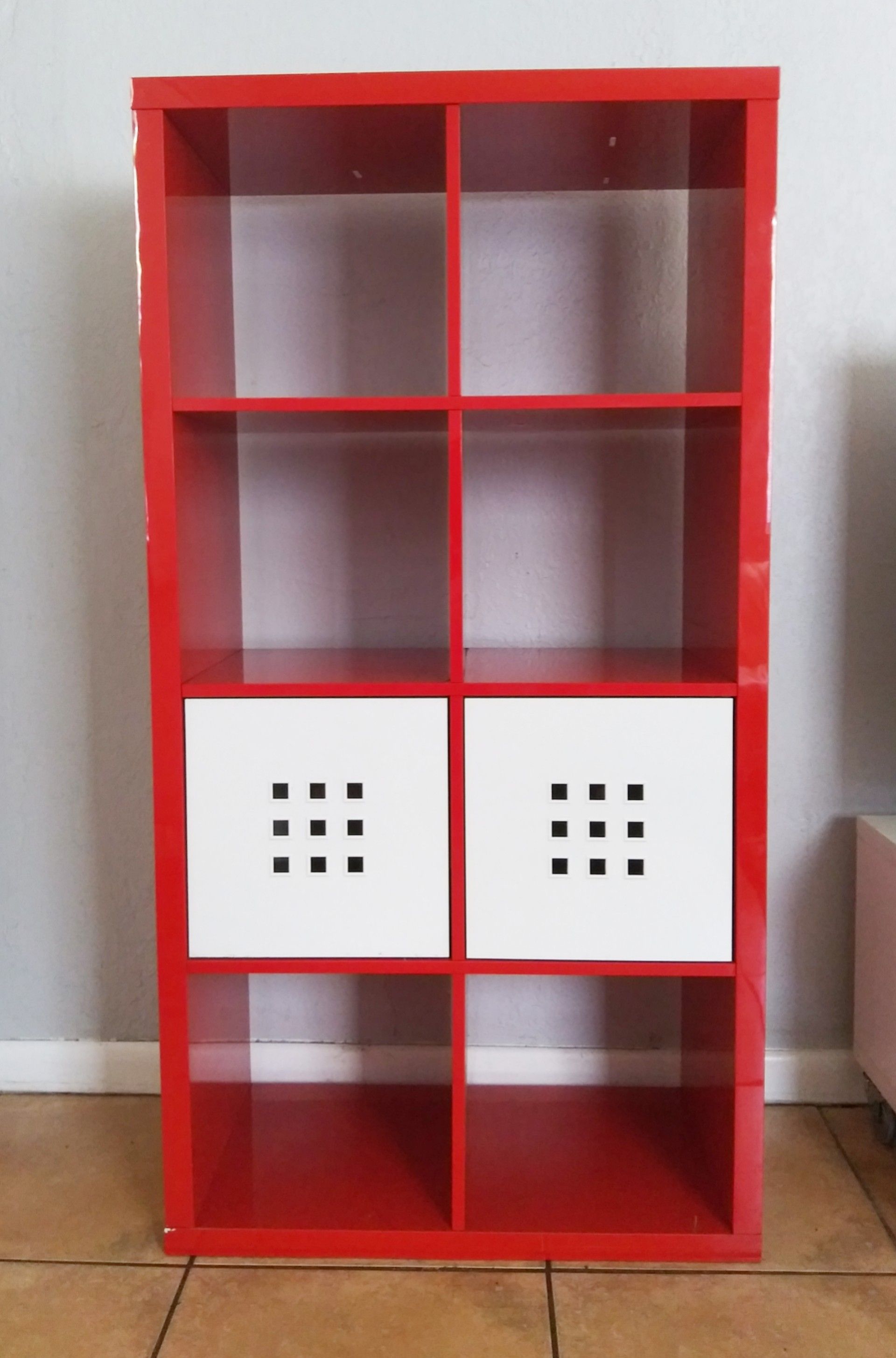 IKEA RED KALLAX SHELF SET (Large & Small)