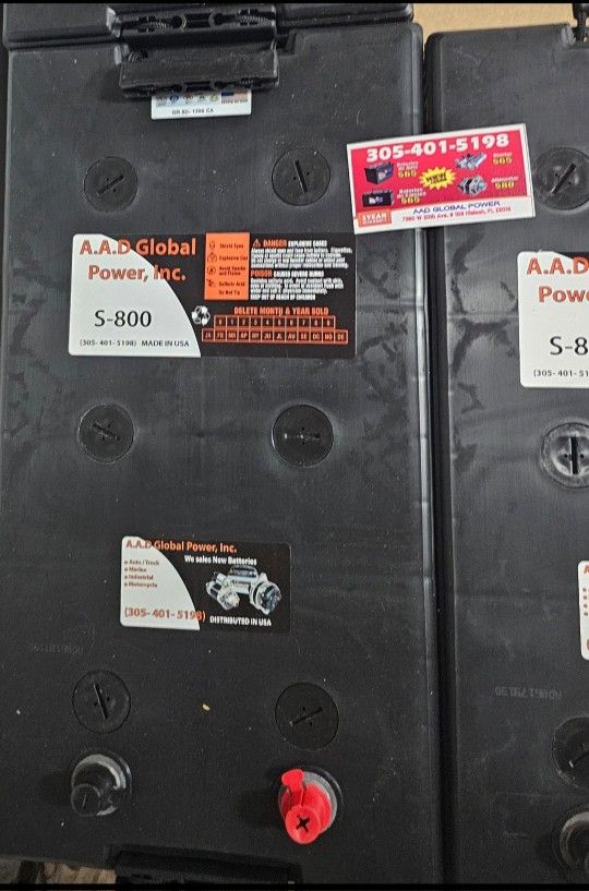 Group 8D, new battery, 1 year guarantee