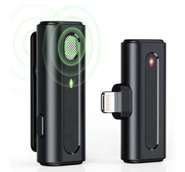 Wireless Lavalier Microphone for iPhone iPad Noise Reduction Auto-syncs