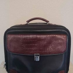Calfskin  And Croco Embrossrd  Travel Bag 
