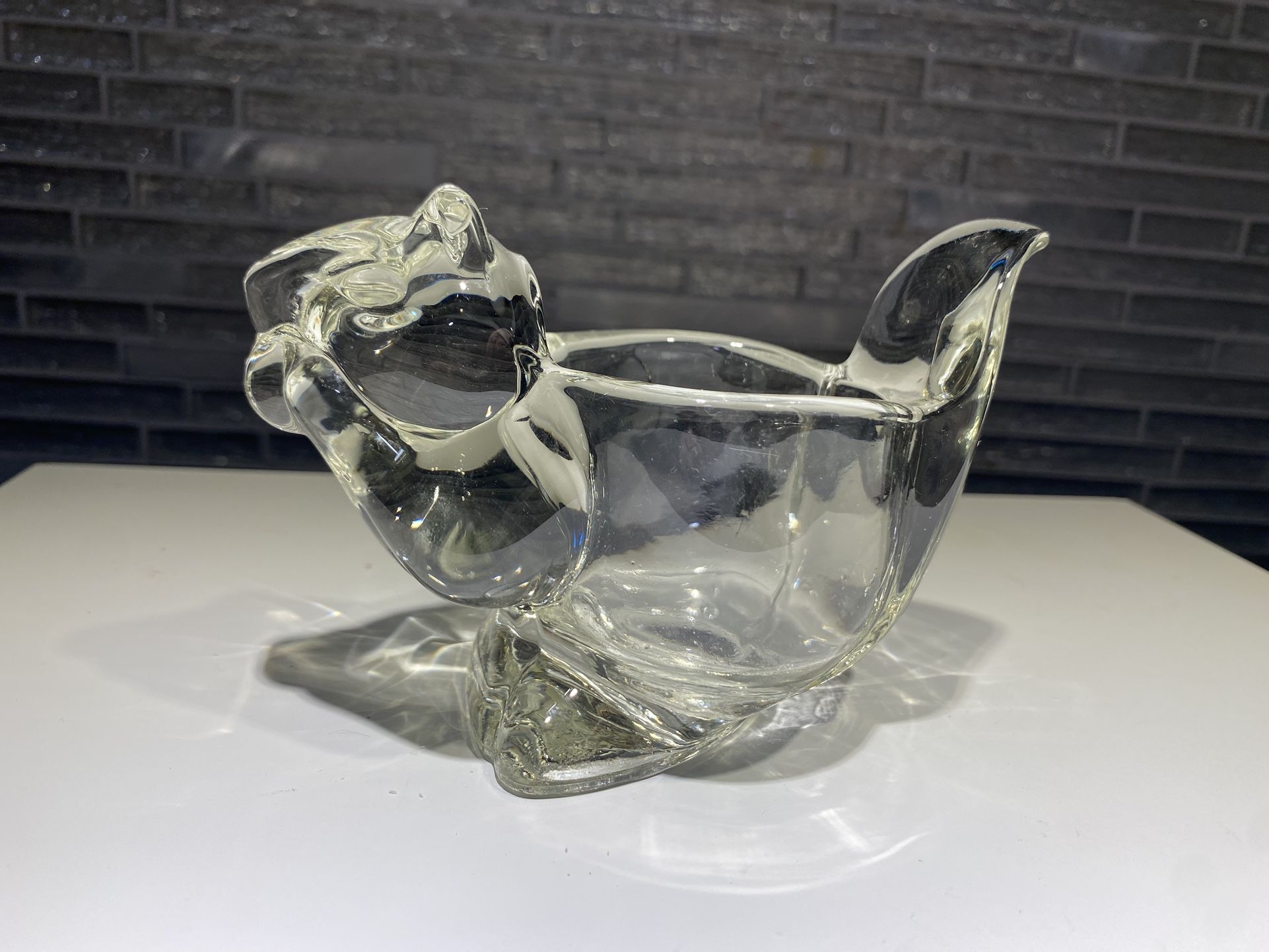 Adorable Vtg Glass Squirrel Holder