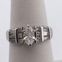 14k White gold 1.09ct diamond ring size 6.75