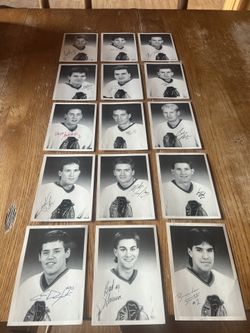 Vintage 5x7 Portland Winterhawks Press AUTOGRAPHED Card Lot