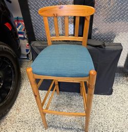 Wooden barstool. $2