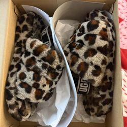 Ugg fluff Yeah Slide Leopard