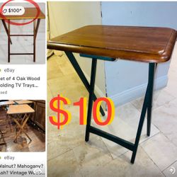 $10 Vintage Folding side Tv dinner/Snack table perfect for kids/Art crafts etc 4 available