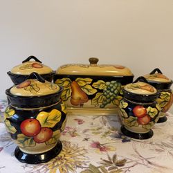 Ceramic Canisters Set Of 5 