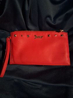 Juicy Couture Red Studded Wristlet Clutch