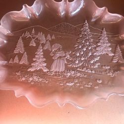 Mikasa Crystal Christmas Oval Serving Platter 