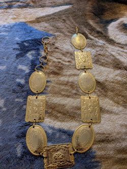 Gold-Tone Concho Chain Belt