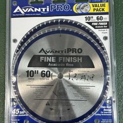 NEW! Avanti Pro Saw Blade Fine Finish 10 in. x 60 Tooth Carbide - 2 Pack