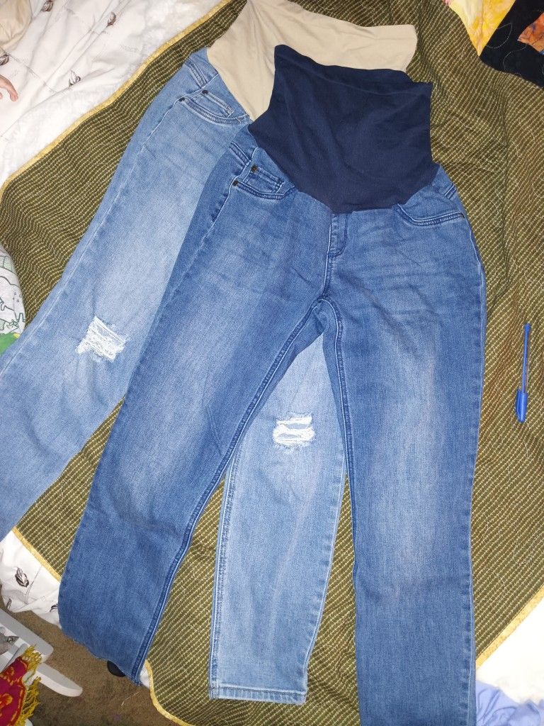 2 Indigo Brand Maternity Jeans/ Size large