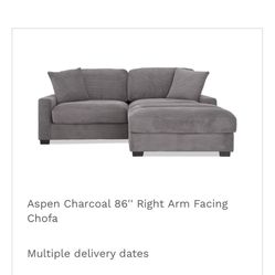 Aspen Charcoal 86'' Right Arm Facing Chofa 