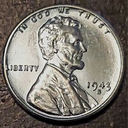 1943 S Wheat Steel 1 Cent Mint Condition 