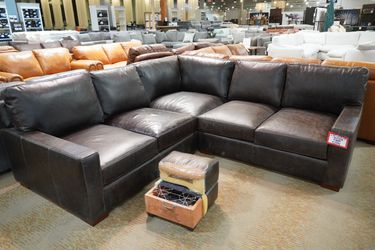 Leather Sectional — Graphite