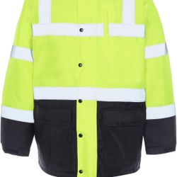 Utility Pro - Hi-Vis Reflective, Waterproof Contractor Parka Jacket (Yellow)  XXL