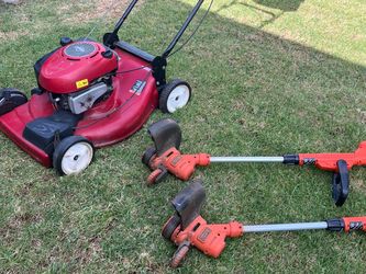 Lawnmower weed wackier.