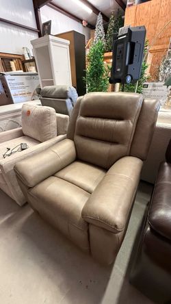 Mason Leather Power Recliner with Power Headrest Our price $359