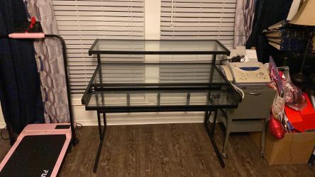 Glass computer desk