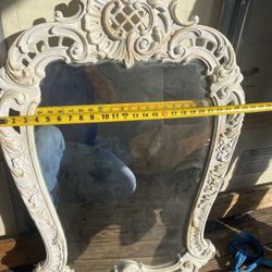White Antique Style Wall Mirror