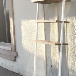 Nice White Metal Frame Rustic Wall Mount Bookcase w/ Large Bottom Shelf