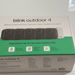 Blink Outdoor 4 – Wireless smart security camera, two-year battery life, 1080p HD day and infrared night live view, two-way talk. Sync Module Core inc