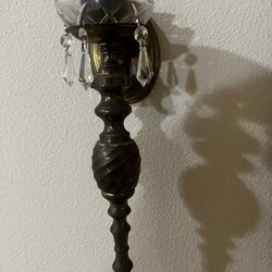 Pair Of Brass Wall Candle Sconces