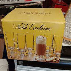 Vintage: Extremely Rare SET 🫶Noble Excellence Irish Coffee Mugs 6 - 8.25 Oz.