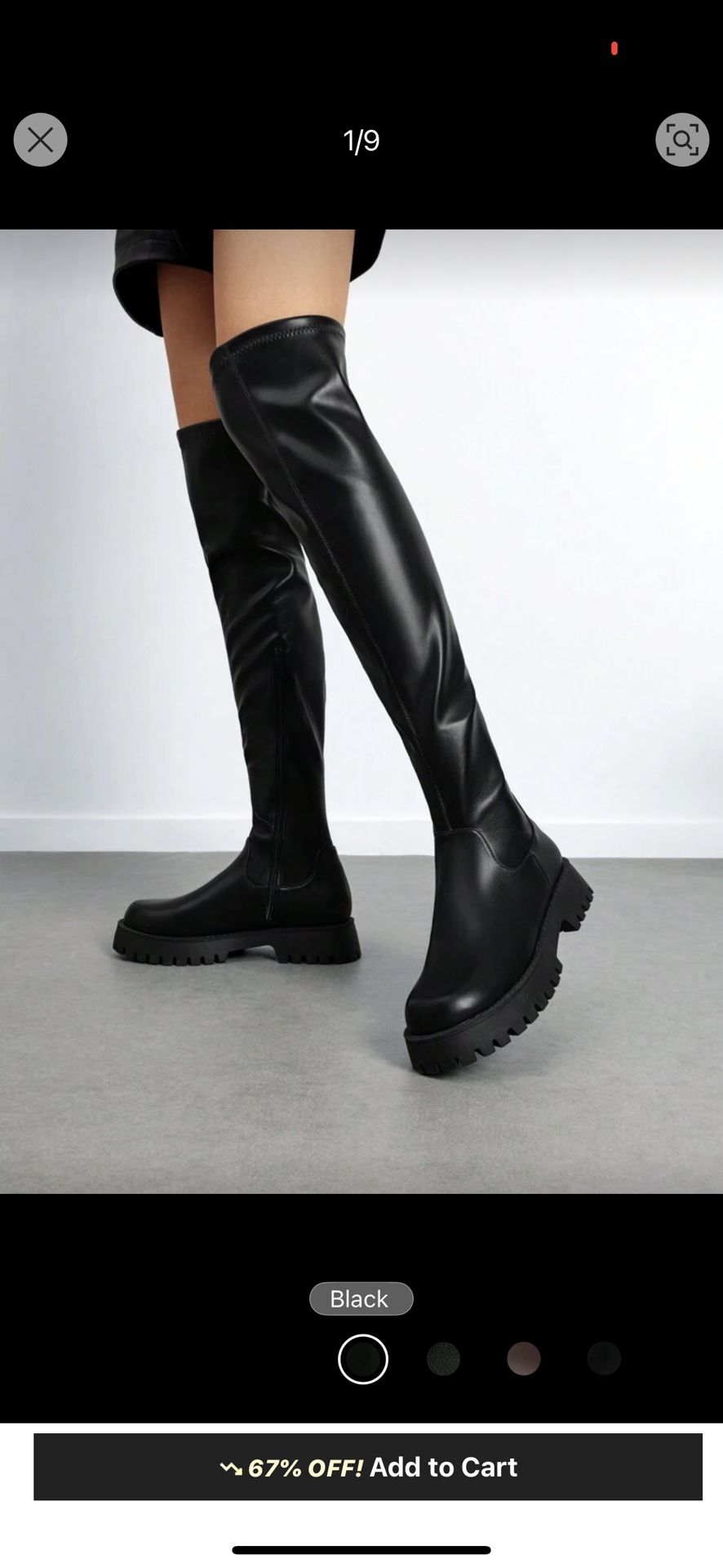 Black  leather Thigh high boots 