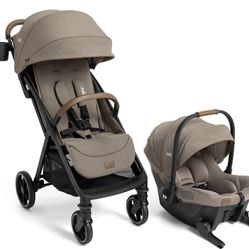 Joie Nutmeg Travel System with Mint Infant Car Seat - Maple