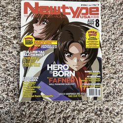 NEWTYPE USA Magazine August Aug 2005 Fafner Fullmetal Alchemist w/Poster & DVD