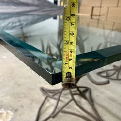 Dining Room Glass Table With Iron Bases 