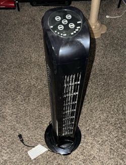 Black tower fan