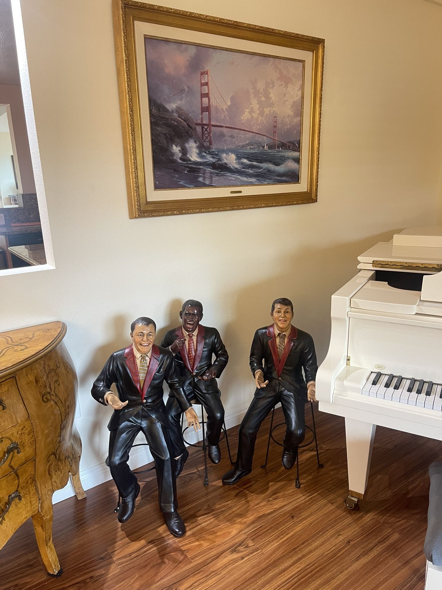 🎶 Rat Pack Trio Statues – Sinatra, Dean, Sammy – Classic Vegas Style 