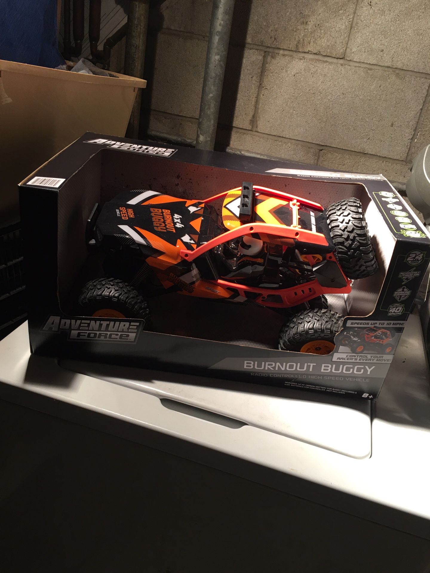 huge orange r/c buggy