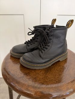 Dr. Martens Kids Black Leather Boots