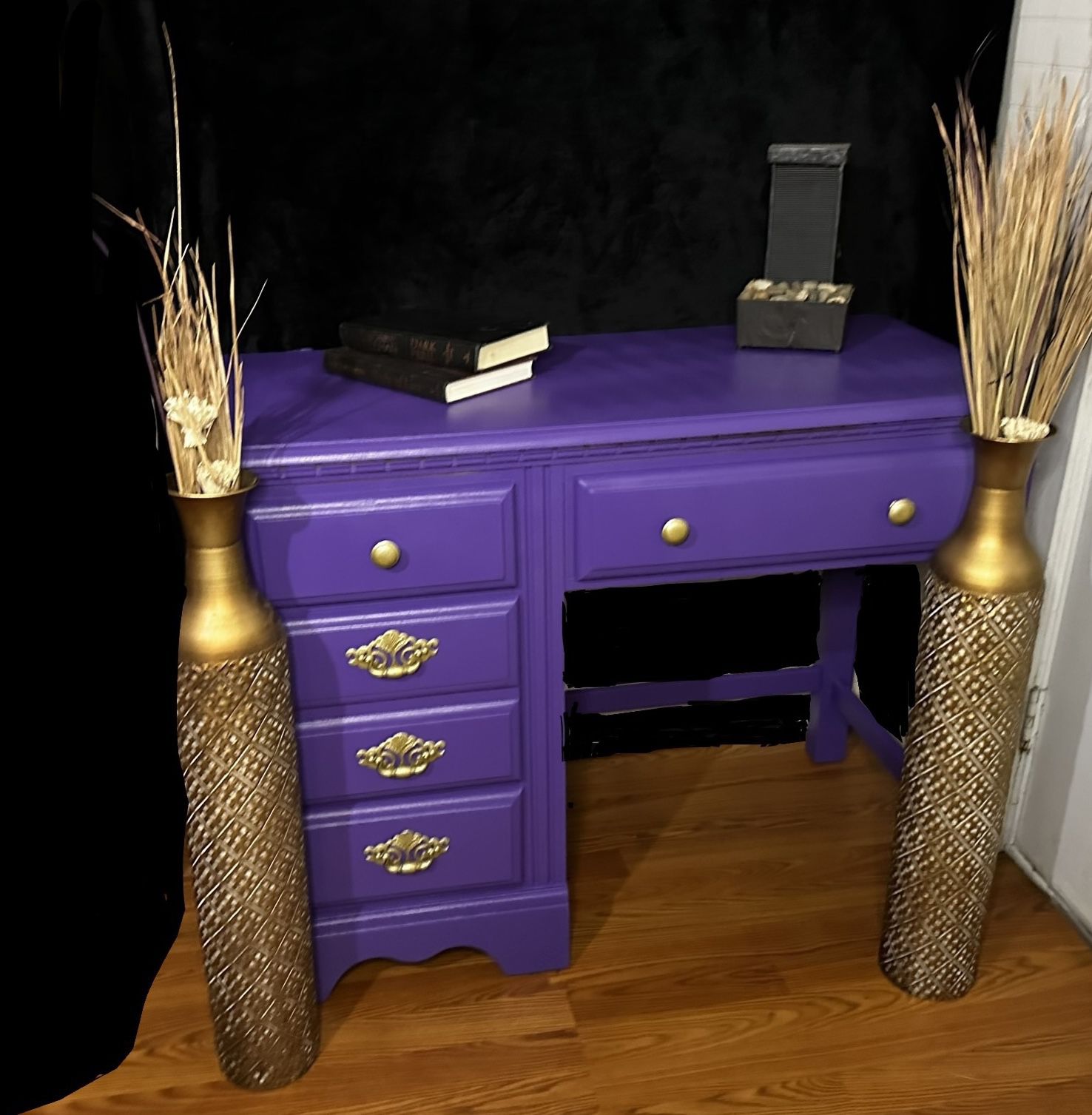 Purple And Gold Desk