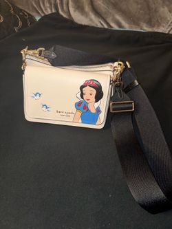 Disney x Kate Spade Snow White Double Up Crossbody Bag White Saffiano Leather