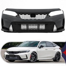 PENSUN Front Bumper Cover and Grill Kit Fit for Honda Civic Sedan 2022 2023 2024 Upgrade to Type R Style