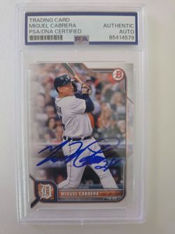 2022 Bowman #50 Miguel Cabrera Authentic Autograph/PSA