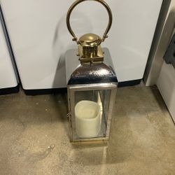 71/2 Inches Wide 2 Feet Tall Silver N Gold Lantern 