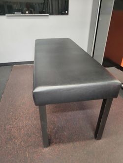 Black Faux Leather Upholstered Table Stretch table