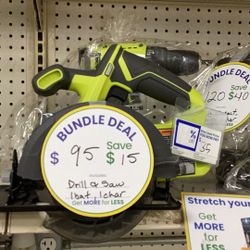 Ryobi Drill And Circular Saw With Battery And Charger 