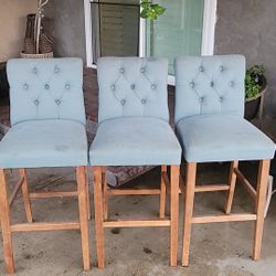 3 BAR STOOLS TEAL COLOR 