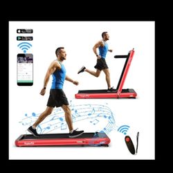 Costway 4.75HP 2 In 1 Folding Treadmill W/Remote APP Control Red