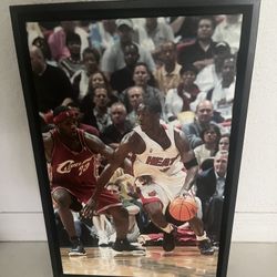 Dwayne Wade Vs  LeBron James Wall Art 