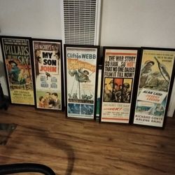 ORIGINAL VINTAGE BLOCKBUSTER MOVIE INSERT POSTERS FROM THE 1950's