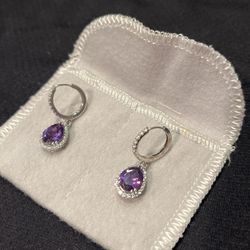 Tanzanite and Diamond Earrings for Pierced Ears